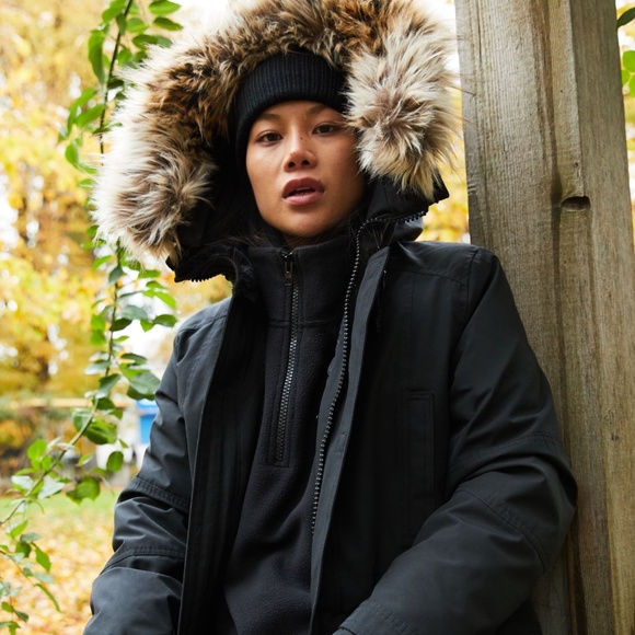 ARITZIA TNA Black Parka with Fur Trim - Picture 4 of 16